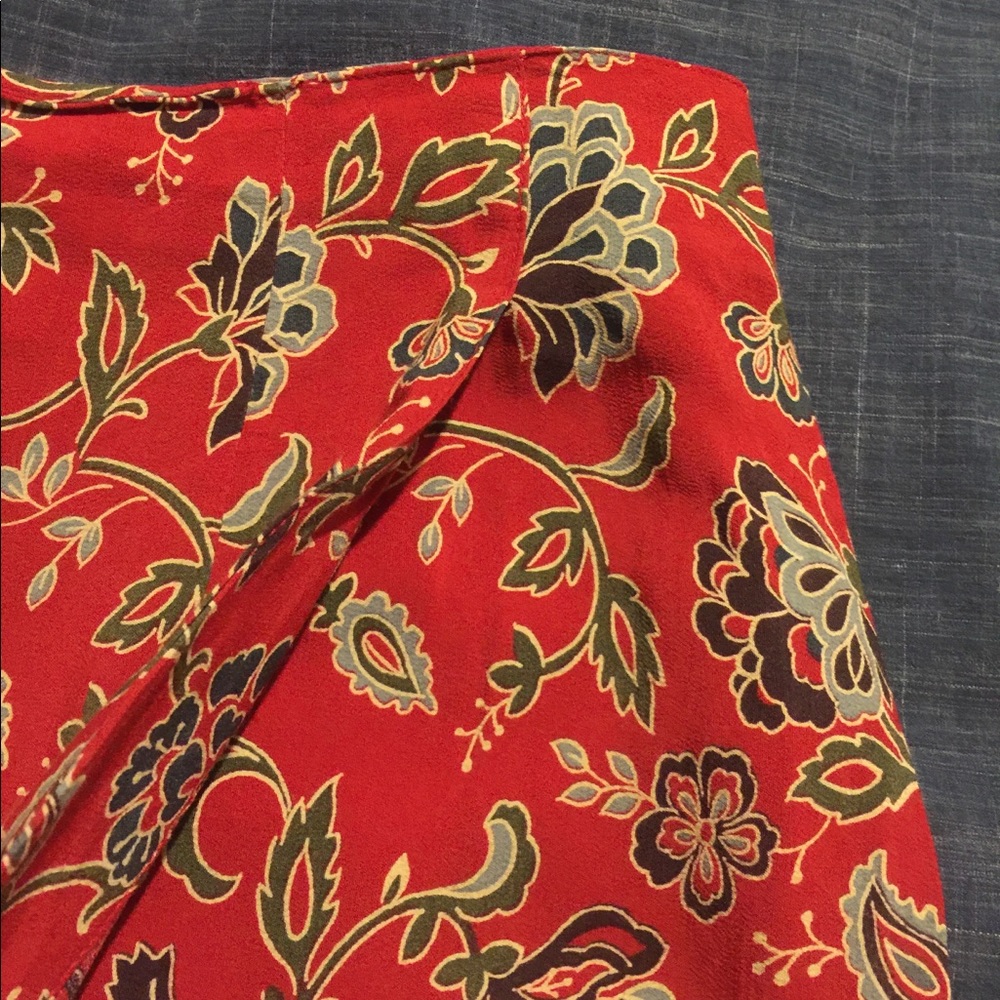 Vintage Talbots Red Floral Midi Skirt - Picture 8 of 8